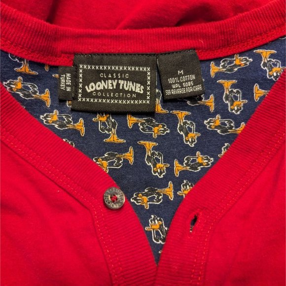 Classic LOONEY TUNES COLLECTIONS Short sleeves Daffy Duck PJ Romper 1990's M - Picture 4 of 5